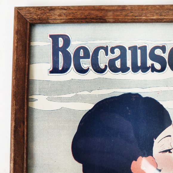 Vintage 1925 Because of You Sheet Music Frame Art Deco Print Flapper Fox Trot Hi - Picture 3 of 9